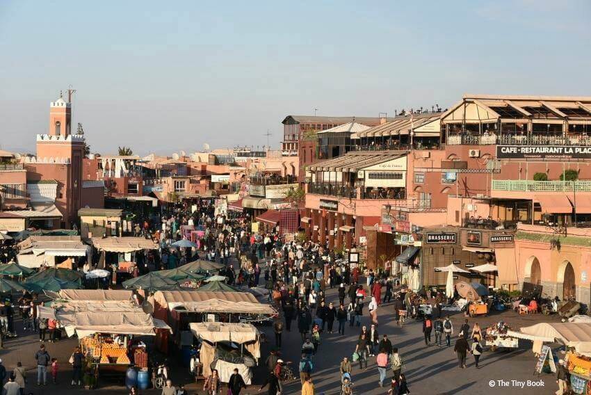 Place Jemaa el Fnaa in the afternoon, Marrakech.