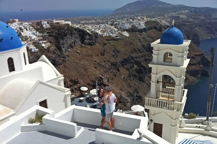 Couple in Santorini
