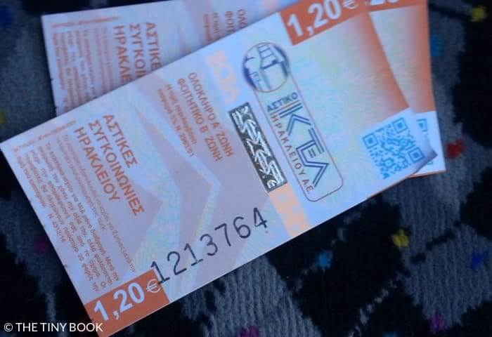 Bus tickets, Heraklion, Crete.