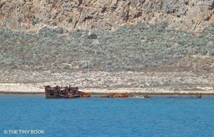 Shipwreck in front of Gramvousa.