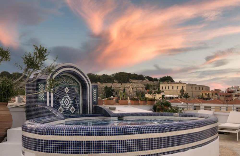 rooftop pool, hotel, Rethymnon, Crete