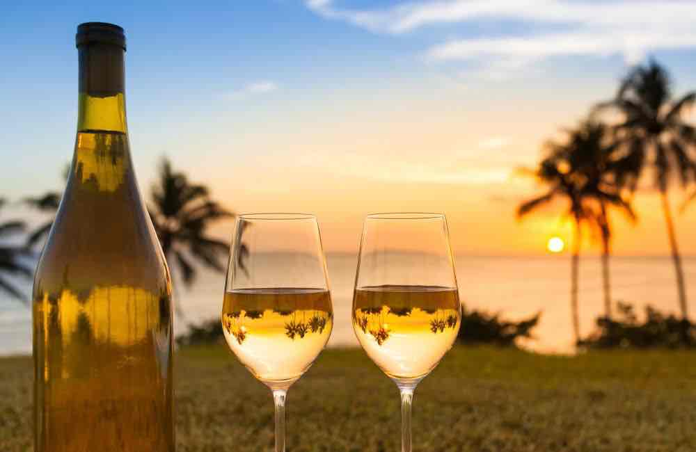 wine glasses - sunset