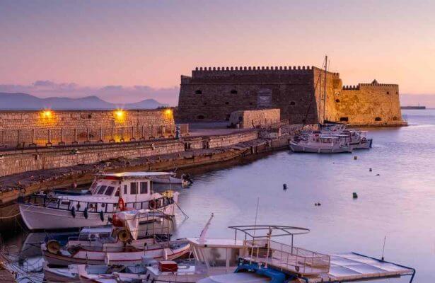 Venetian fortress Heraklion - Koules at sunset