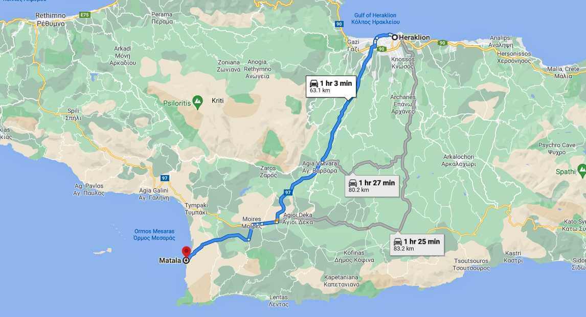 How to Get from Heraklion to Matala