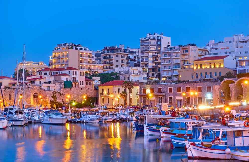 Heraklion at night, Crete