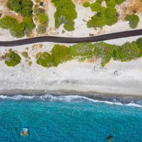 Beach and coastal road, Crete