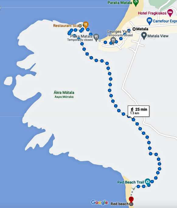 Red Beach Matala Crete: Everything about the Stunning Kokkini Ammos 3 red beach matala Map matala - red beach