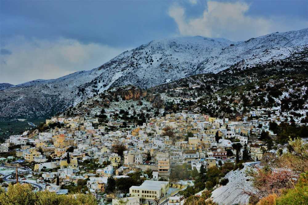 Ano Vianos in winter, Cretan villages,